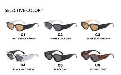Black White Cat Eye Sunglasses for Women Trendy Vintage Thick Frame Sun Glasses 2025 Classic Shades ladies Goggle