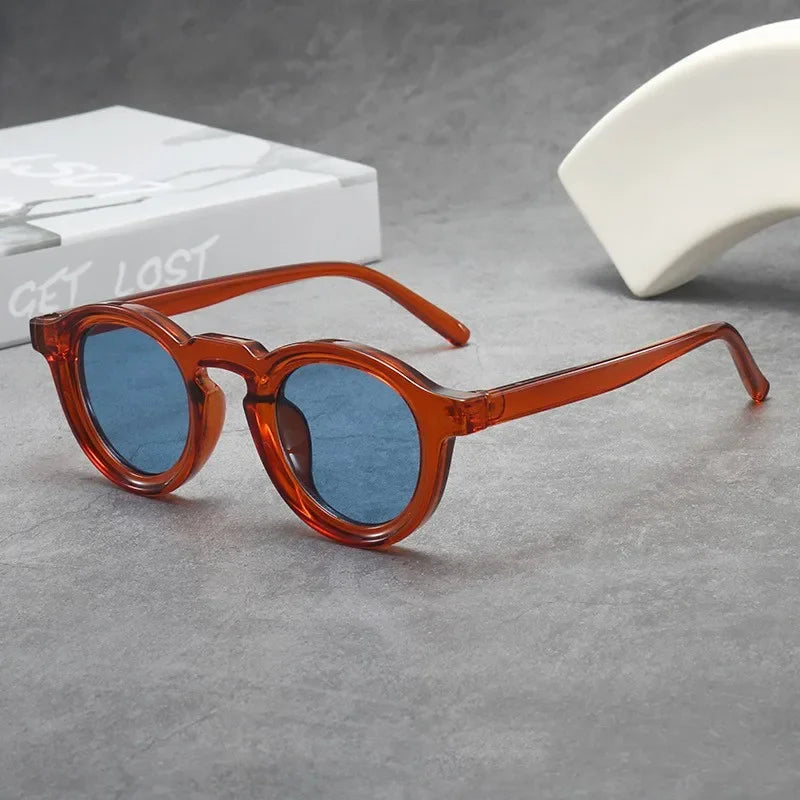 New Retro Round Small Frame Sunglasses Personalized High-end Men's and Women's Glasses Fashion Trend UV Resistant Sunglasses