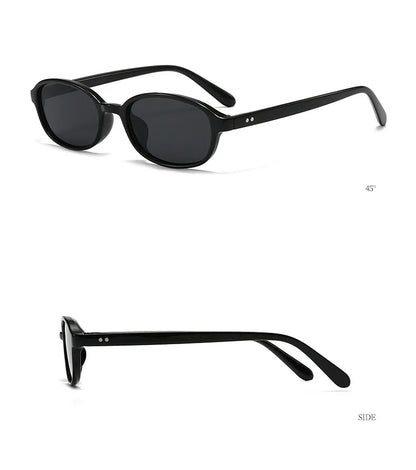 Personalized oval-shaped small frame plastic-rimmed sunglasses for men and women, suitable for daily sun protection