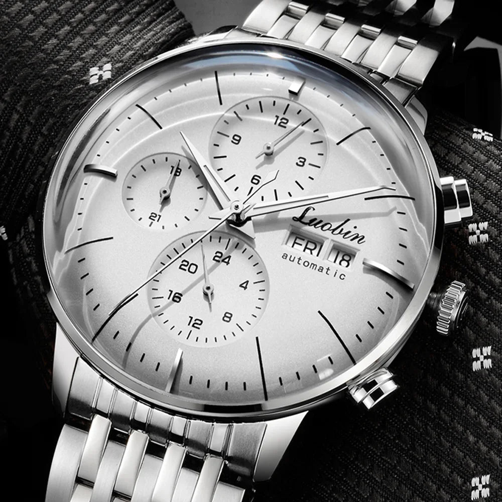 Orologio di lusso da uomo automatico meccanico a carica automatica, elegante, in acciaio inossidabile, luminoso, Relojes Para Hombre 2020