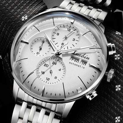 Orologio di lusso da uomo automatico meccanico a carica automatica, elegante, in acciaio inossidabile, luminoso, Relojes Para Hombre 2020