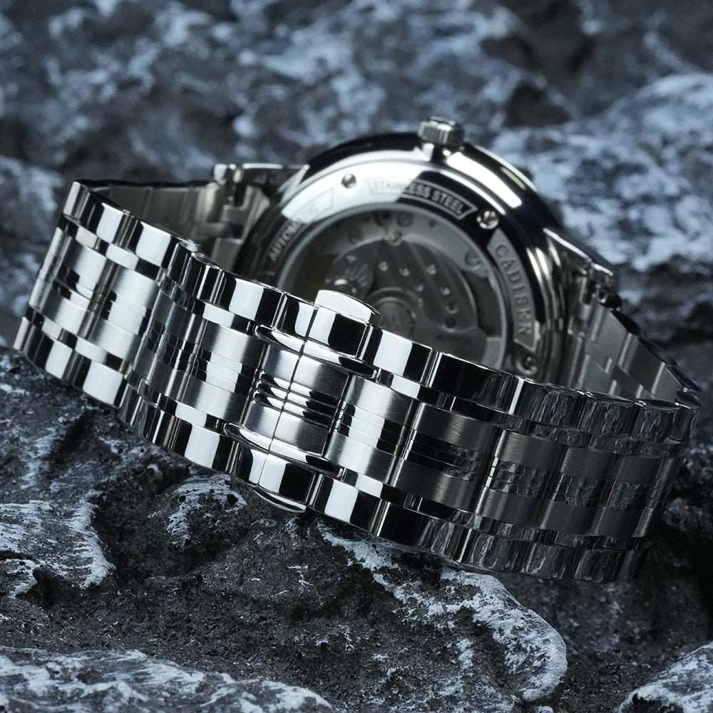 CADISEN Ultra-thin Mechanical Wristwatch Japan MIYOTA 9015 Top Brand Luxury Single-dome Sapphire Crystal Automatic Watch Man