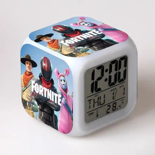 Fortnite Alarm Clock Cute Fashion Cartoon Personalized Creative Kawaii Minimalist LED Alarm Clock Gift for Friends' Birthday