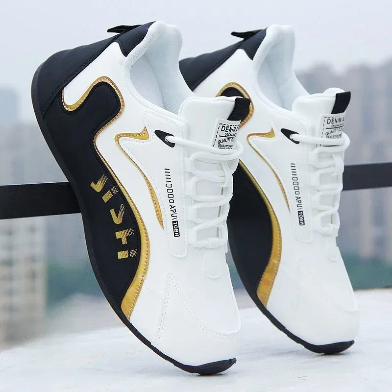Sneakers da uomo in pelle PU impermeabili, scarpe sportive casual, scarpe da tennis leggere, traspiranti, piatte e antiscivolo, Zapatillas Hombre