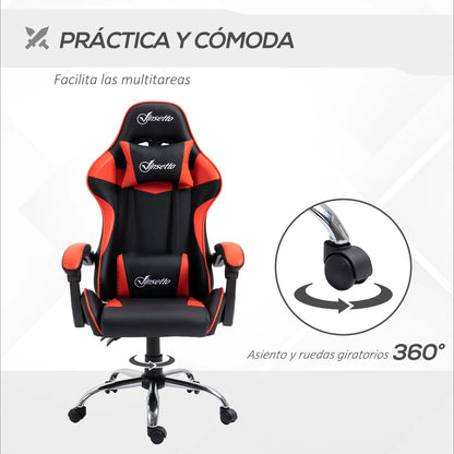 Vinsetto Gaming Chair with Adjustable Height 63X67X122-130 cm Red