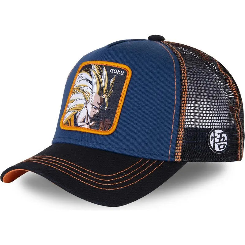 Dragon Ball Z stílusú anime Son Goku pamut új baseball sapka férfiaknak és nőknek, hiphop, apáknak, állítható hálós sapka, teherautós sapka