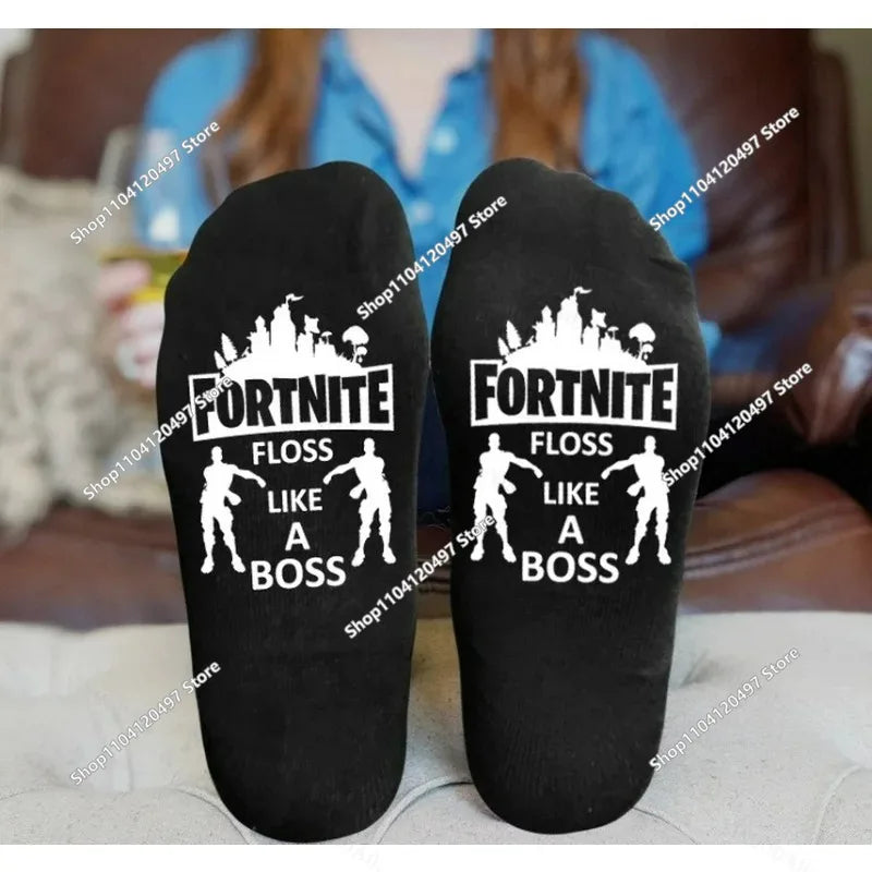 FORTNITE Sports Socks Summer Black White Breathable Low Cut Socks No Show Cotton Soft Athletic Casual Short Socks