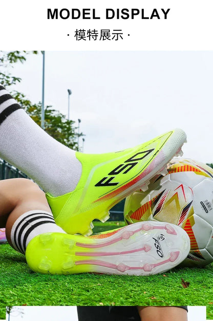 New Men's Soccer Shoes Hot-Selling Grass Cleats High-Quality Match Outdoor Football Boots Non-Slip Boys High-Top Lightweight Sneakers