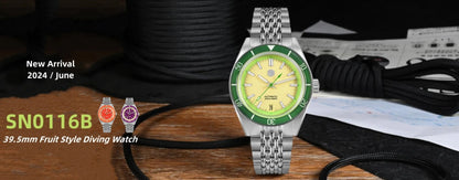 San Martin 39.5mm Limited Edition Full Lume Dial Automatic Men's Watch NH34 GMT 6H Date 10Bar Luxury Watch SN0116W