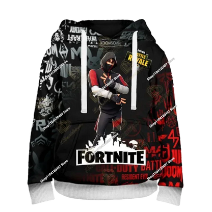 2025 New Fortnite Hoodies 3D Print Men's Hoodie Harajuku Long Sleeve Oversized Sweatshirt Man Hoodies Unisex Cosplay Clothing