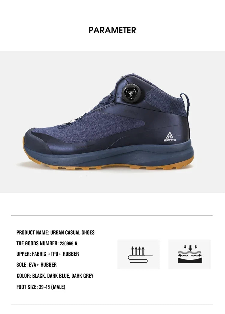 HUMTTO Leather Shoes for Men Winter Camping Outdoor Men's Sports Shoes Breathable Trekking Boots Man Non-slip Hiking Sneakers