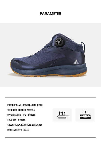 HUMTTO Leather Shoes for Men Winter Camping Outdoor Men's Sports Shoes Breathable Trekking Boots Man Non-slip Hiking Sneakers