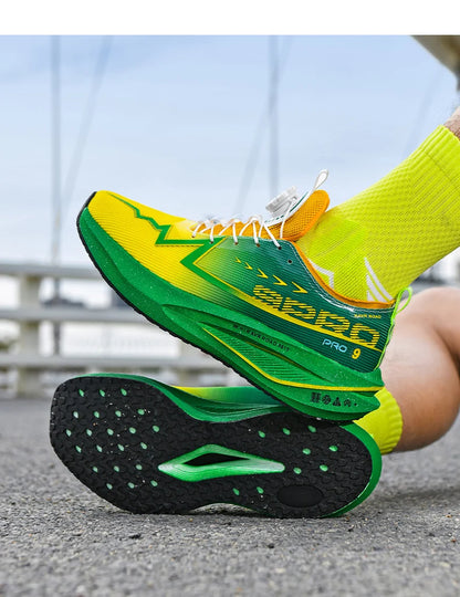 Laufschuhe für Herren mit Carbonplatte, Spezial-Sportschuhe, atmungsaktiv, leicht, bequeme rutschfeste Marathon-Sneaker für Damen