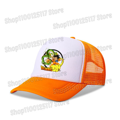 Dragon Ball baseball sapka, anime-nyomtatott sapkák, lélegző, csúcsos sapka, rajzfilm, Goku, nyári sport, snapback, hálós napellenzős sapka, gyermekajándék