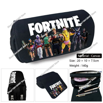 Голям ученически несесер Fortnited с голям капацитет, калъф за моливи, детска играчка, чанта за химикалки, ученически пособия, несесер за канцеларски материали, геймърски подаръци за момчета