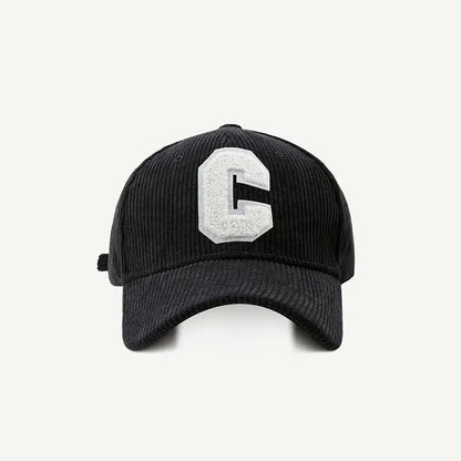 New Corduroy Baseball Cap Ladirs Fashion C Letter Snapback Hat Adjustable Casual Hip Hop Cap Men Outdoor fishing jogging