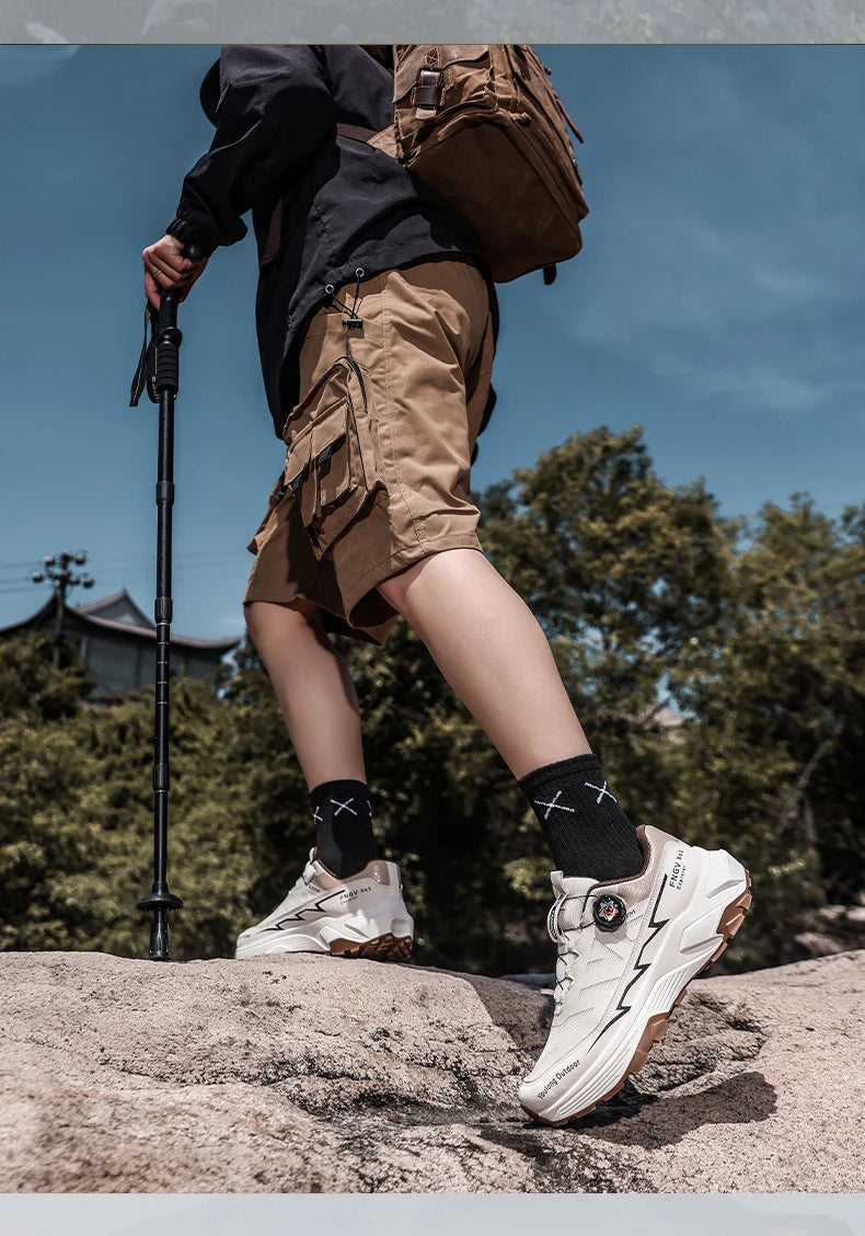 Chaussures de randonnée respirantes pour homme — Boucle rotative, semelle antidérapante