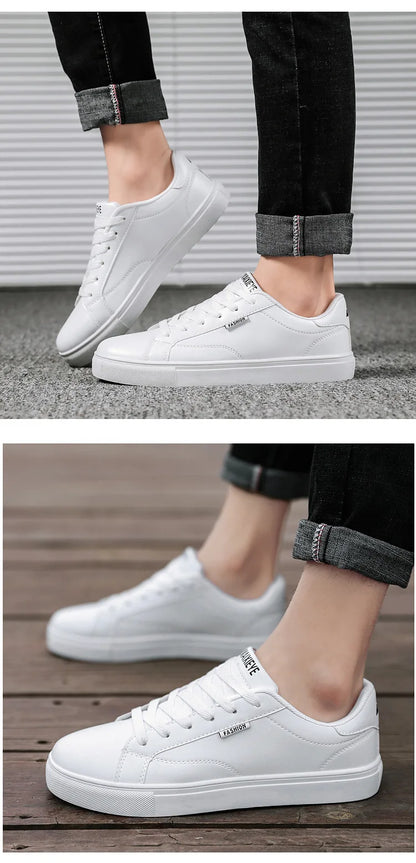 Men's Casual Skateboarding Shoes White Outdoor Leisure Sneakers Breathable Walking Shoes Flat Shoes Chaussure Homme 39-48