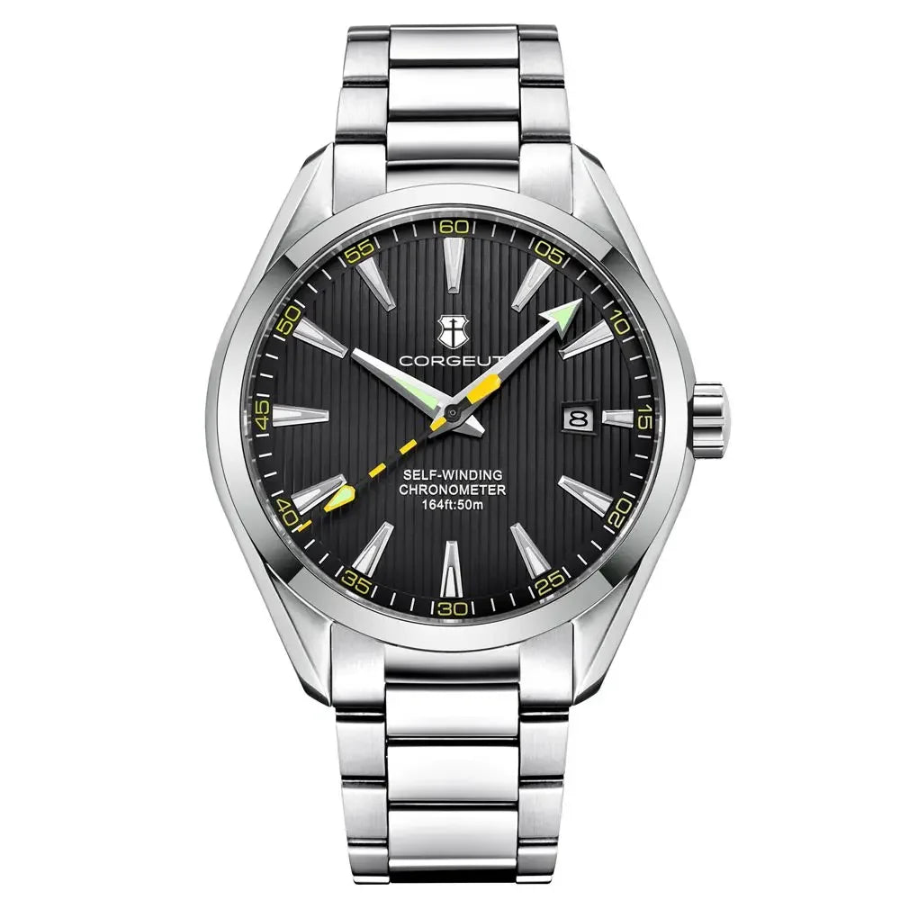 Corgeut 41mm Luxury NH35 Movement Men's Sport Clock Automatic Relogio Masculino Mechanical Wristwatch Sapphire Steel Band Men's Watch