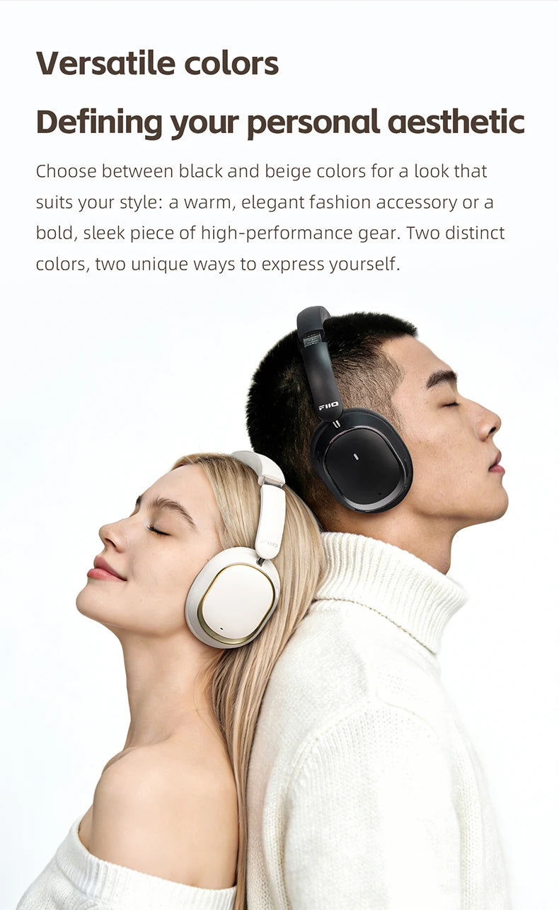 FiiO EH13 Wireless Noise Cancelling Headphones, Hybrid ANC Bluetooth Over-Ear Headphones, 45H Playtime, Headphones for Travel/Game