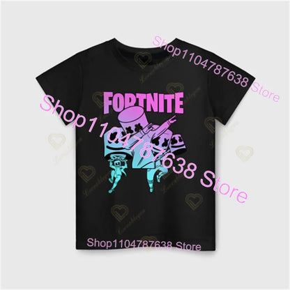 T-shirt Peely Fortnite girocollo estiva a maniche corte, top streetwear Battle Royale per abbigliamento casual
