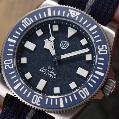 Watchdives EXD 40Mm Titanium Dive Watch Men's VH31 Sweep Quartz Watches 200 Waterproof AR Sapphire BGW9 Luminous 316L Wristwatch