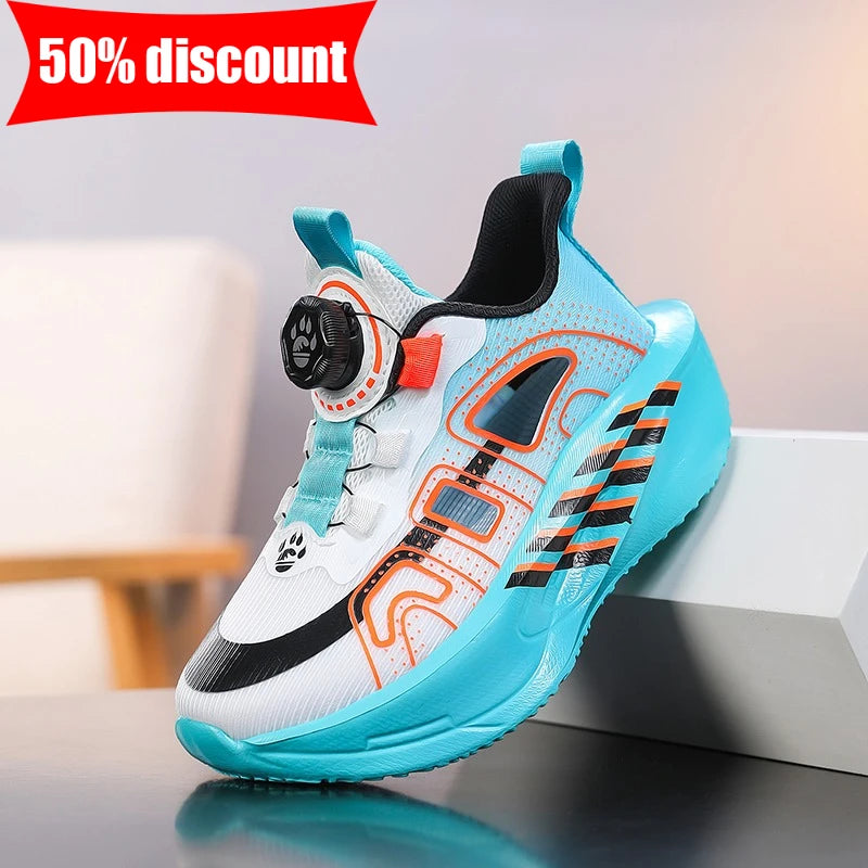 Childrens Running Shoes Comfortable Mesh Boys Outdoor Training Shock-absorbing Tennis Shoes New Hollow Breathable Casual Shoes