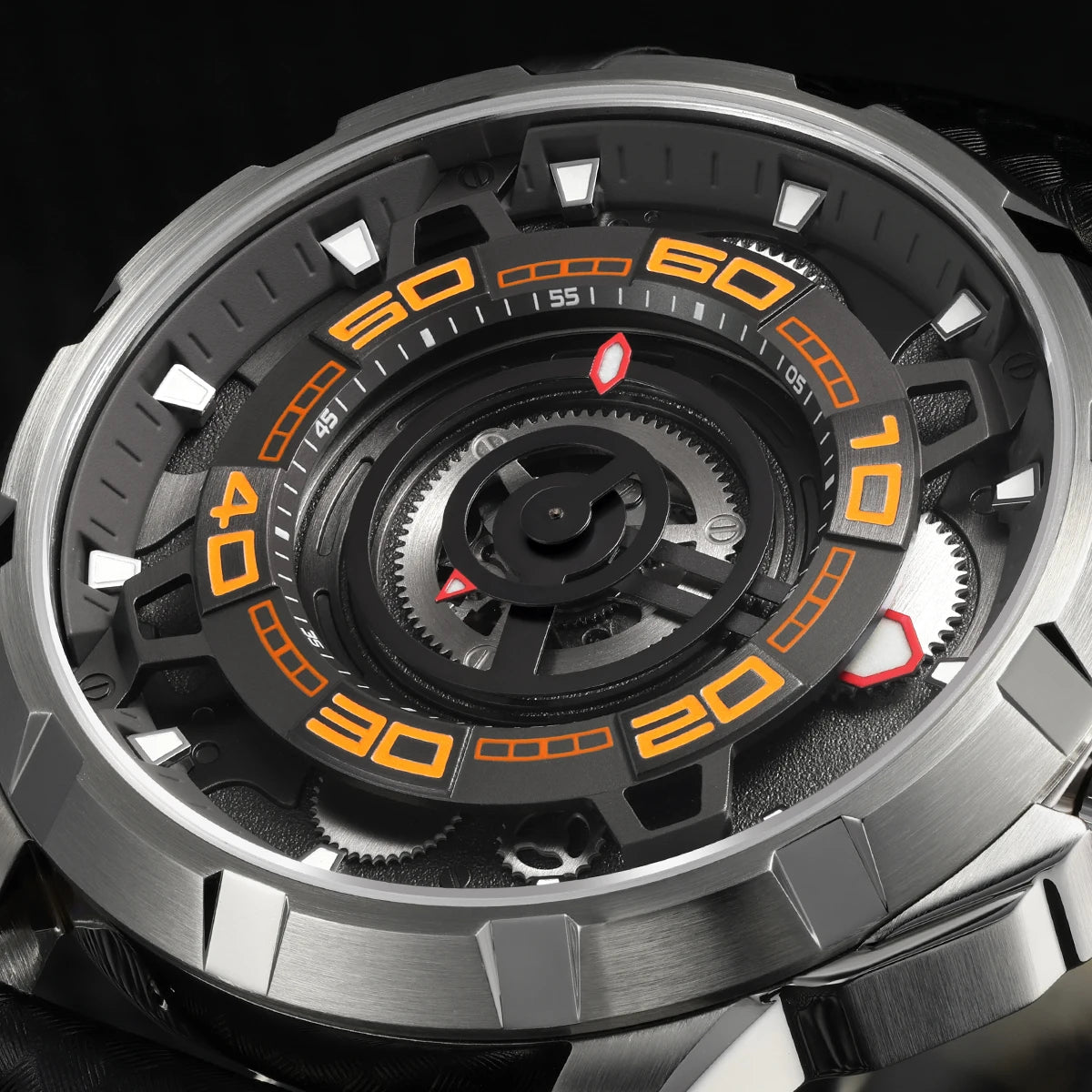 BERNY Automatic Skeleton Watch For Men 3D Dial 5ATM Luminous Sapphire 316L Steel MIYOTA 82S0 Mechanical Top Luxury Men's Watches