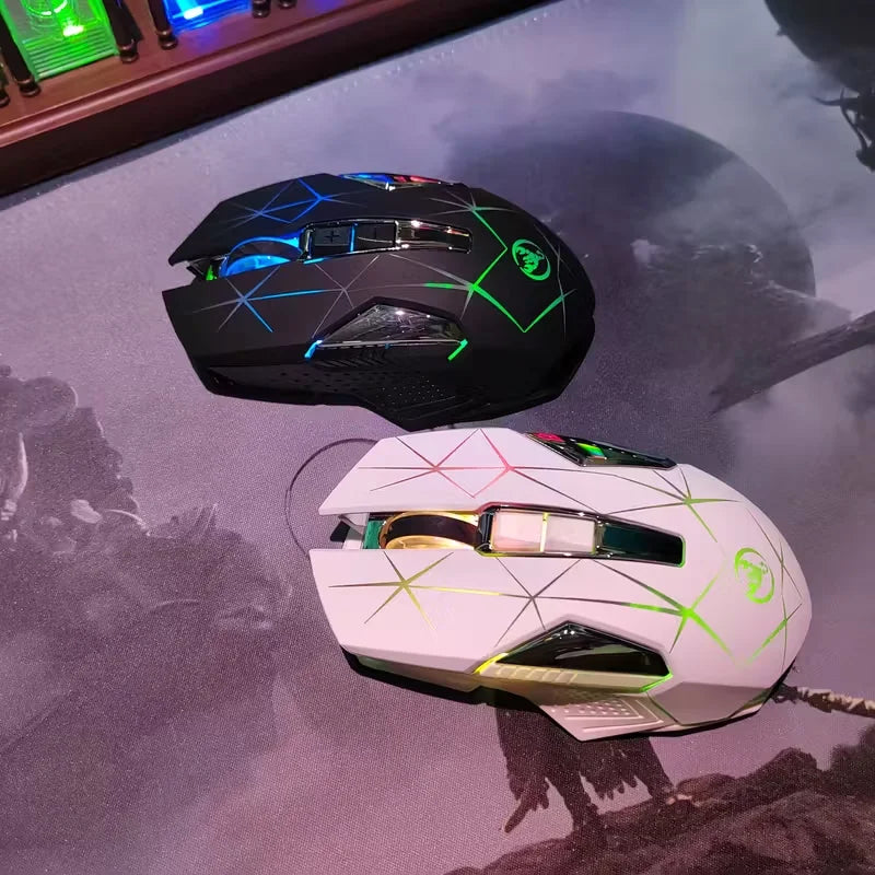 Wireless Gaming Mouse 2.4G Colorful Breathing Light Instant Response No Tangled Cables Work with Gaming Switch