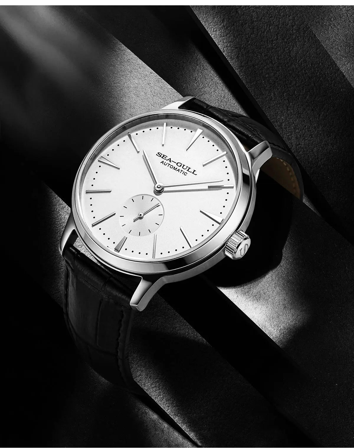 Seagull New Business Watch Men's Mechanical Wristwatches 50m Waterproof Leather Valentine Male Watches relogio masculino 6075