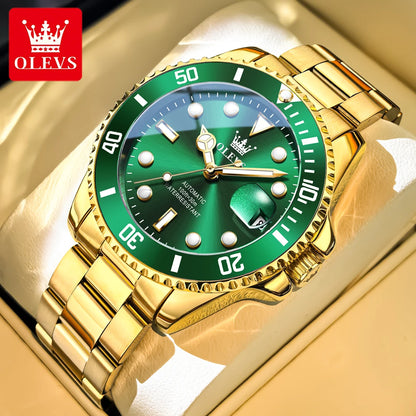 Montre mécanique automatique de luxe pour homme OLEVS 6650 – Étanche, luminescente, bracelet en acier – Montre-bracelet pour homme, style professionnel, grande marque
