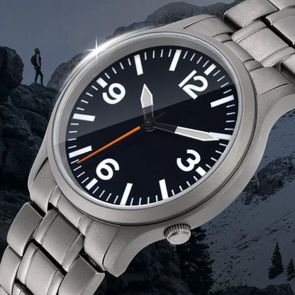 BERNY Full Titanium Watches for Men Super Luminous Sapphire Sports Field Quartz Men's Watch VH31 Wristwatch 5ATM Easy Read