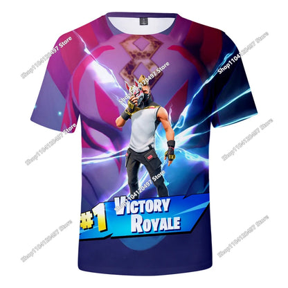 Fortnite T Shirt Men Shoot Game Battle Hero Tshirt Victory Royale Clothing Young Children T-shirts for Boys Girls of 2-14 Years