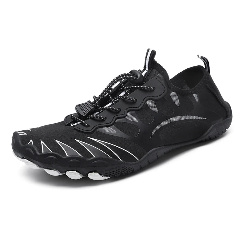 Novos sapatos aquáticos 2025 barefoot para praia e desporto, sapatos de natação antiderrapantes de alta qualidade, sapatos desportivos casuais de cinco dedos unissexo