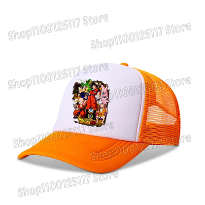Dragon Ball baseball sapka, anime-nyomtatott sapkák, lélegző, csúcsos sapka, rajzfilm, Goku, nyári sport, snapback, hálós napellenzős sapka, gyermekajándék