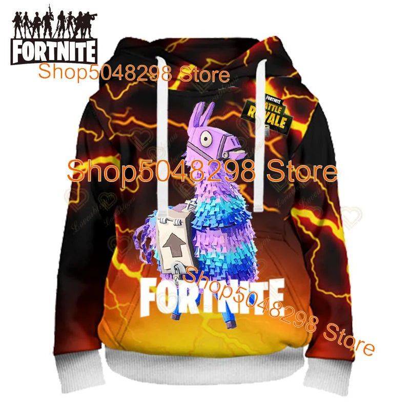Fortnite Hoodies Pullover Sweatshirt Victory Royale 3D Hoodies Streetwear Hooded Tops for Kids Birthday Gifts