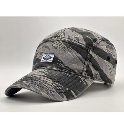 Arbejdstøj-inspireret camouflage-baseballkasket med kort skygge til mænd og kvinder, trendy unisex-solhat til udendørs brug