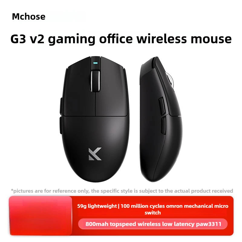 Mouse wireless MCHOSE G3 V2 PRO Bluetooth Tri Mode, ergonomic, ușor, pentru laptop, birou, gaming și accesorii pentru computer