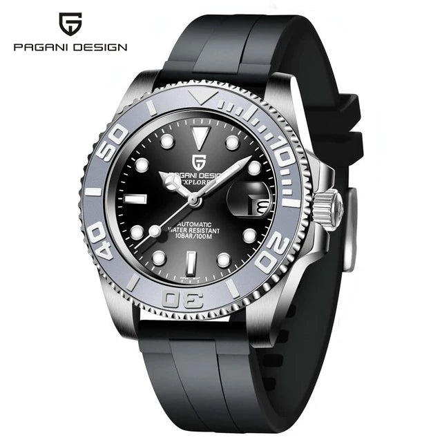 PAGANI DESIGN Luxury Mechanical Automatic Men's Watch Rose Gold Ceramic Rotating Frame Top Business watches for man reloj hombre