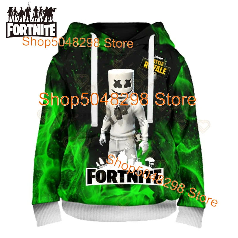 Fortnite Hoodies Pullover Sweatshirt Victory Royale 3D Hoodies Streetwear Hooded Tops for Kids Birthday Gifts
