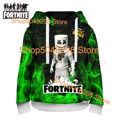 Fortnite Hoodies Pullover Sweatshirt Victory Royale 3D Hoodies Streetwear Hooded Tops for Kids Birthday Gifts