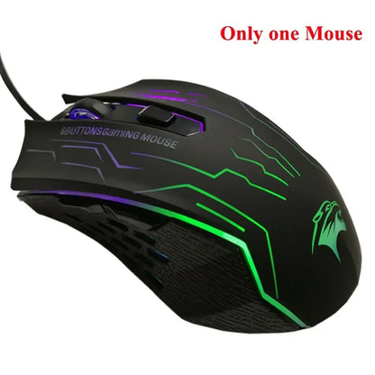 New 2026 Silent Click USB Wired Gaming Mouse 6 Buttons RGB Lighting Mute Optical Computer Mouse Mice for PC Laptop Notebook Game