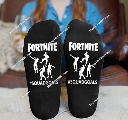 FORTNITE Sports Socks Summer Black White Breathable Low Cut Socks No Show Cotton Soft Athletic Casual Short Socks