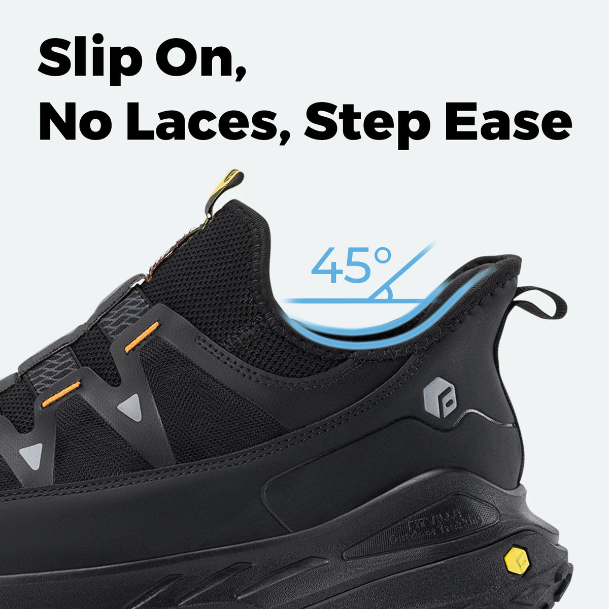 Fittington Wide Sneakers for Men Slip-on Hiking Shoes Soft Comfortable Men Running Shoe Slip Resistant Walking Shoes with Arch