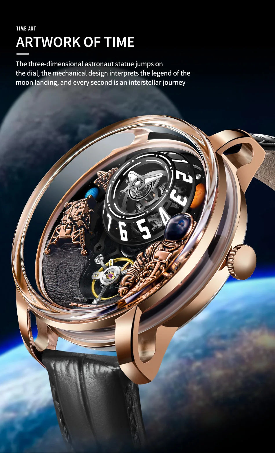 2025 PINDU Design Men Wristwatches Top Brand Luxury Robot Astronaut Space Series Watch Men Sapphire Luminous Waterproof Watches