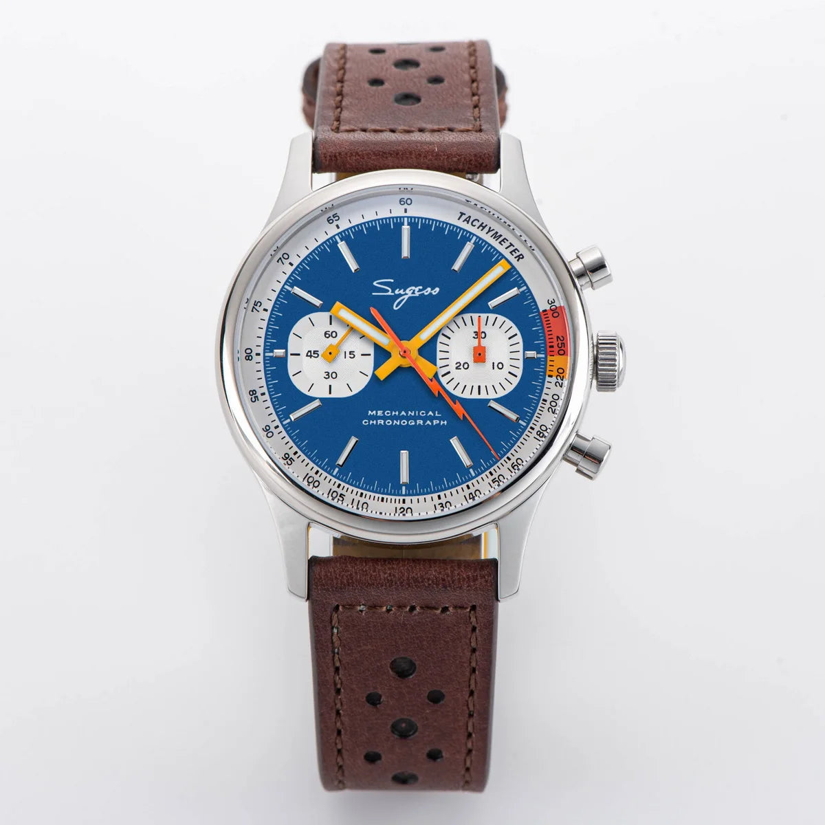 Sugess Watch of Men Chronograph Mechanical Wristwatches Tianjin ST1901 Swanneck Movement Pilot Mens Watch Sapphire Crystal Gift
