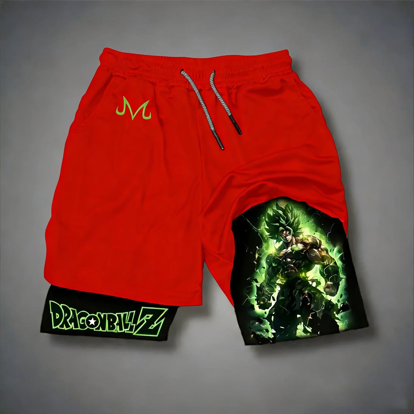 Dragon Ball Anime Broli Printed Double-layer Shorts 2026 Unisex Summer New Quick Drying Breathable Sports and Fitness Shorts