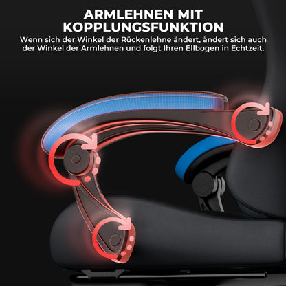 Ergonomic Gaming Chair with Lumbar Support & Headrest, Adjustable Office Desk Chair, 360° Swivel Computer Chair with Breathable Fabric