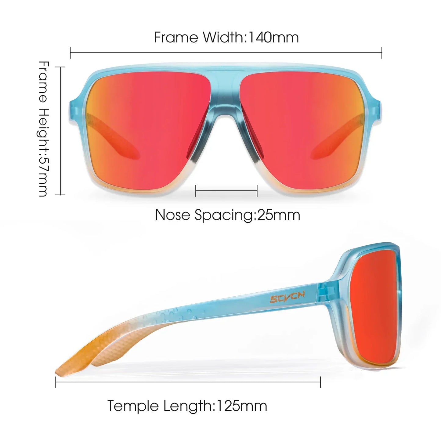 Scvcn Polarized Fishing Sunglasses Outdoor Sport Entertainment Glasses Outdoor Cycling Road Bike UV400 Protective Frame Glasses