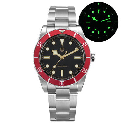 Watchdives WD7922 BB54 Watch VH31 Sweep Second Movement Sapphire Crystal 20bar Waterproof C3 Luminous 37mm Vintage Watches